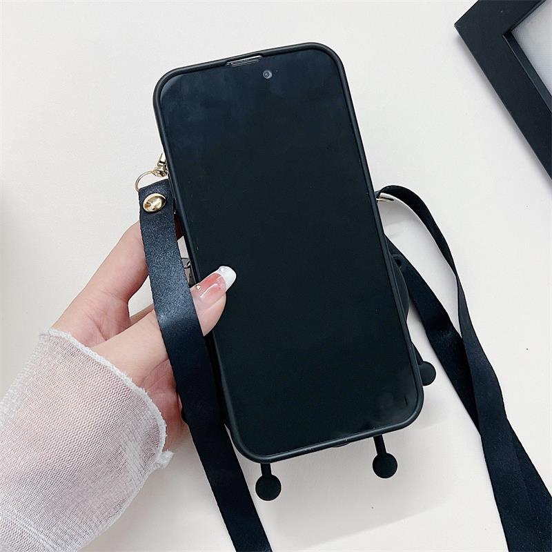 Ốp Điện Thoại Silicon Mềm Dạng Ví Có Dây Đeo Cho iPhone 11 12 13 14 Pro Max XR XS Max XR 6 7 8 Plus SE 6S 14 Plus 12 / 13
