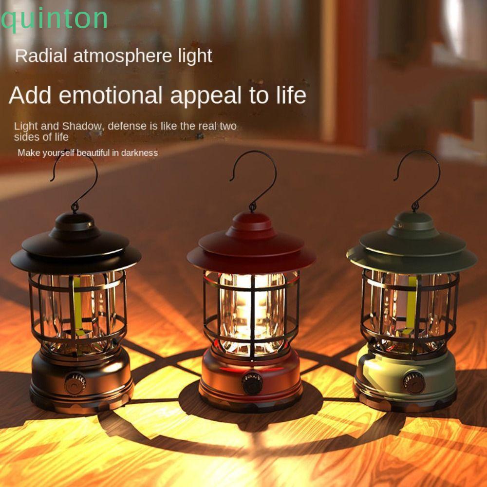QUINTON Đèn Cắm Trại Phong Cách Cổ Điển Sạc Cổng USB Tiện Dụng Và Bền