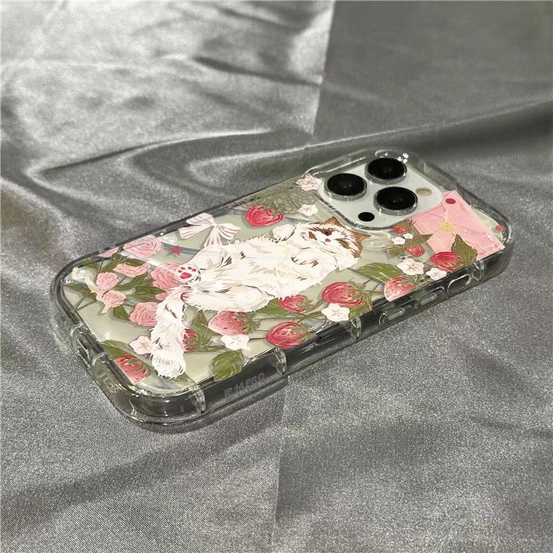 Ốp Điện Thoại Mềm Trong Suốt Họa Tiết Mèo Dễ Thương Cho iPhone14promax 1312 / 11 7 / 8plus xr / sins UAJG