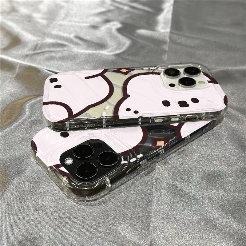 Ốp Điện Thoại Mềm Trong Suốt Hình Hai Chú Thỏ Dễ Thương Cho iPhone14promax 1312 / 11 7 / 8plus xr / sins 2R9X