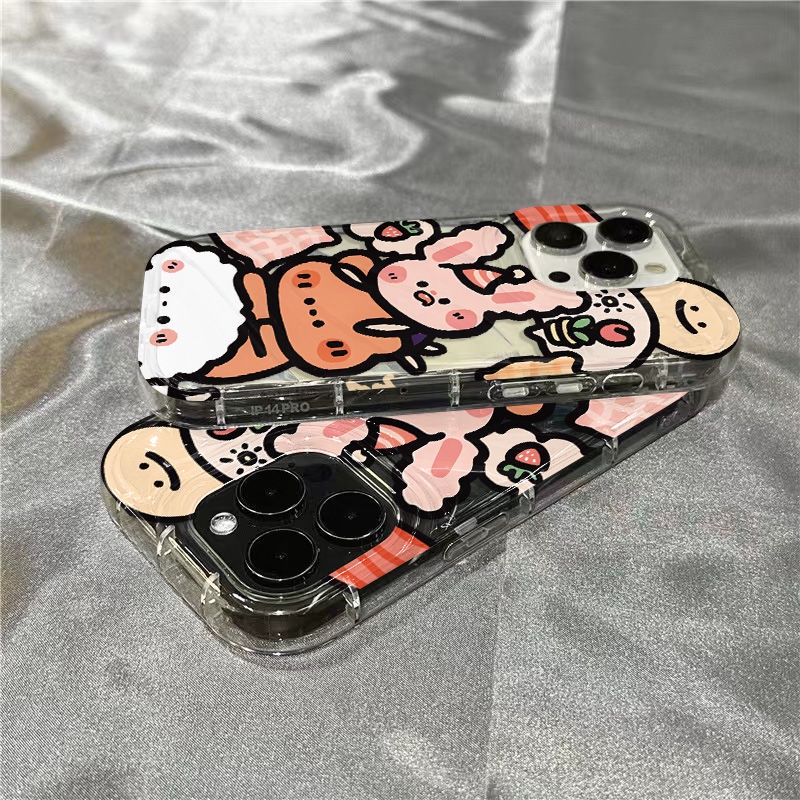 Ốp Điện Thoại Mềm Trong Suốt Hình Động Vật Dễ Thương Cho iPhone14promax 1312 / 11 7 / 8plus xr / sins PBTZ