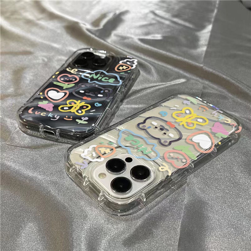 Ốp Điện Thoại Mềm Trong Suốt Họa Tiết Cánh Bướm / Gấu Dễ Thương Cho Iphone 1312iphone14promax 711 / 8 xr / plus XH3Z