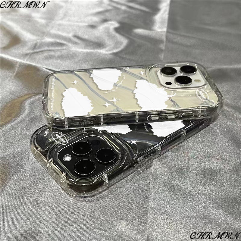 Ốp Điện Thoại Mềm Trong Suốt In Hình Đám Mây Trắng Dễ Thương Cho Iphone 14Promax 1312 / 11 7 / 8plus xr