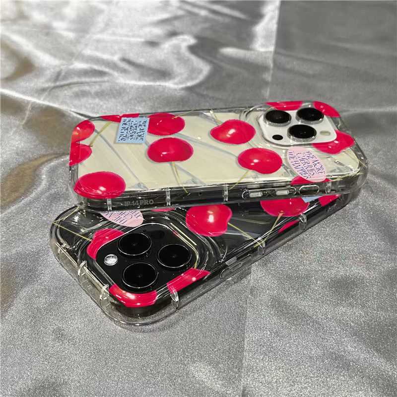 Ốp Điện Thoại Mềm Trong Suốt Họa Tiết Cherry To Dễ Thương Cho iPhone14promax / plus / xr8 13127sins11