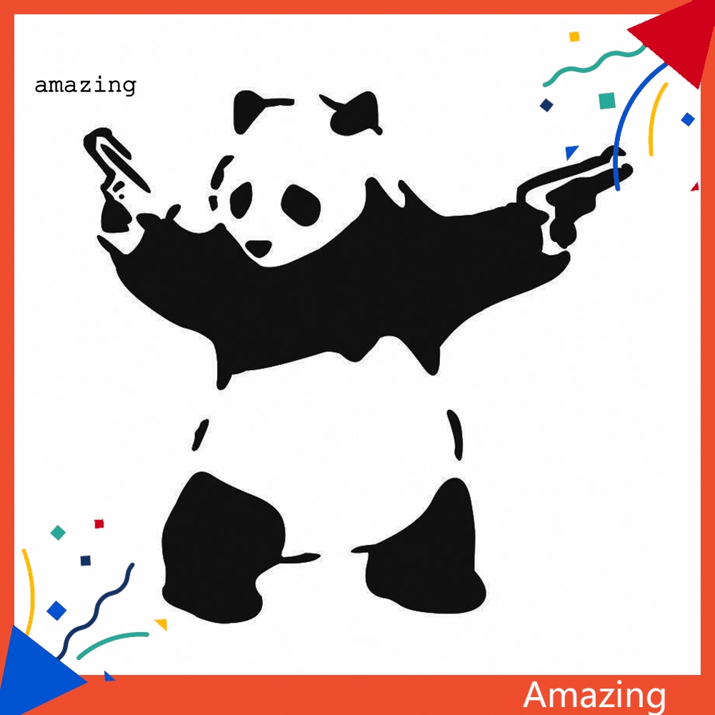 Đề Can Vinyl Hình Gấu Trúc Hoạt Hình Dán Trang Trí Cửa Sổ Xe Hơi