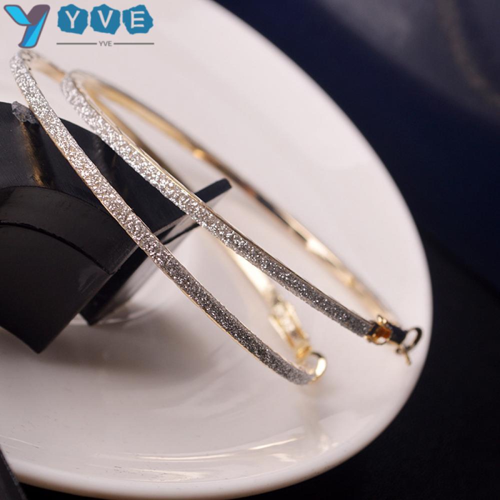 YVE Bông Tai Mạ BạC DạNg TròN ThờI Trang