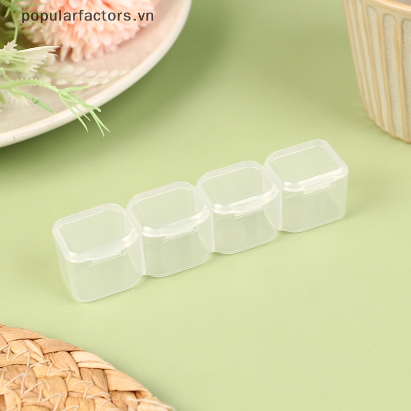 Hộp Đựng Thuốc Viên 4 Ngăn Trong Suốt Tiện Dụng