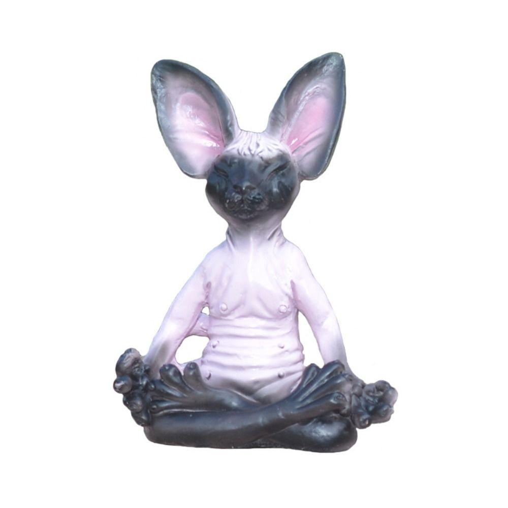 Wisdomest cat meditate Tượng Mèo Ngồi Thiền, Mô Hình Mèo Mini Trang Trí Tiểu Cảnh Sân Vườn resin Sáng Tạo Làm Quà Tặng
