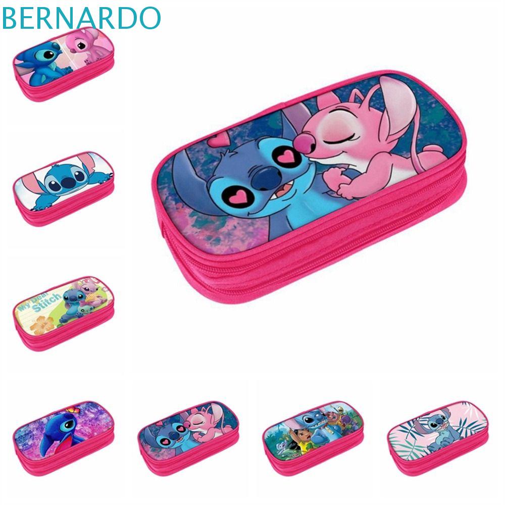 Túi Đựng Bút Bằng Nylon Họa Tiết Stitch Màu Hồng Dễ Thương