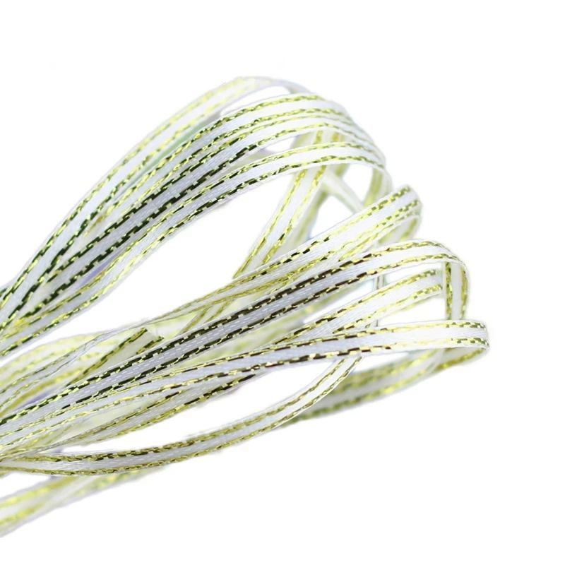 Dây ruy băng satin viền vàng 1/8 inch 3mm 40m /lô