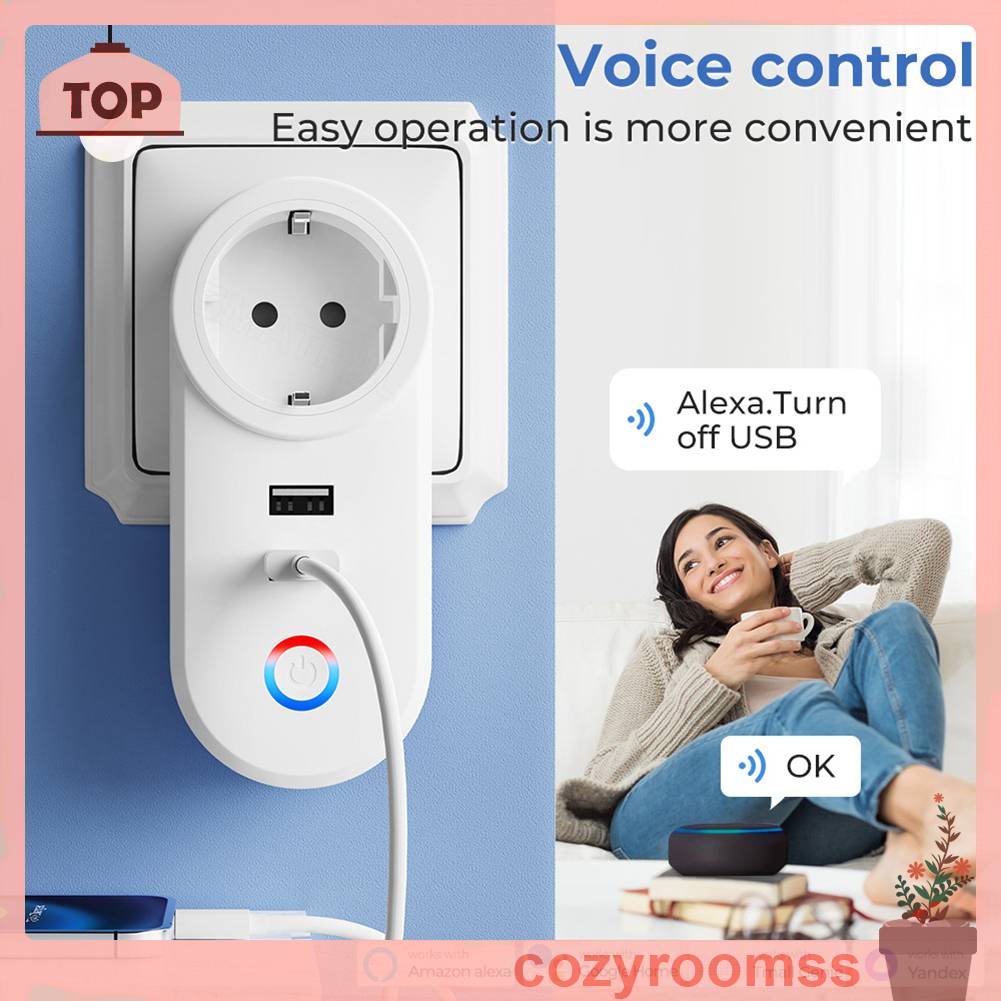 Ổ Cắm Điện Thông Minh 16A Điều Khiển Bằng Giọng Nói Qua Ứng Dụng