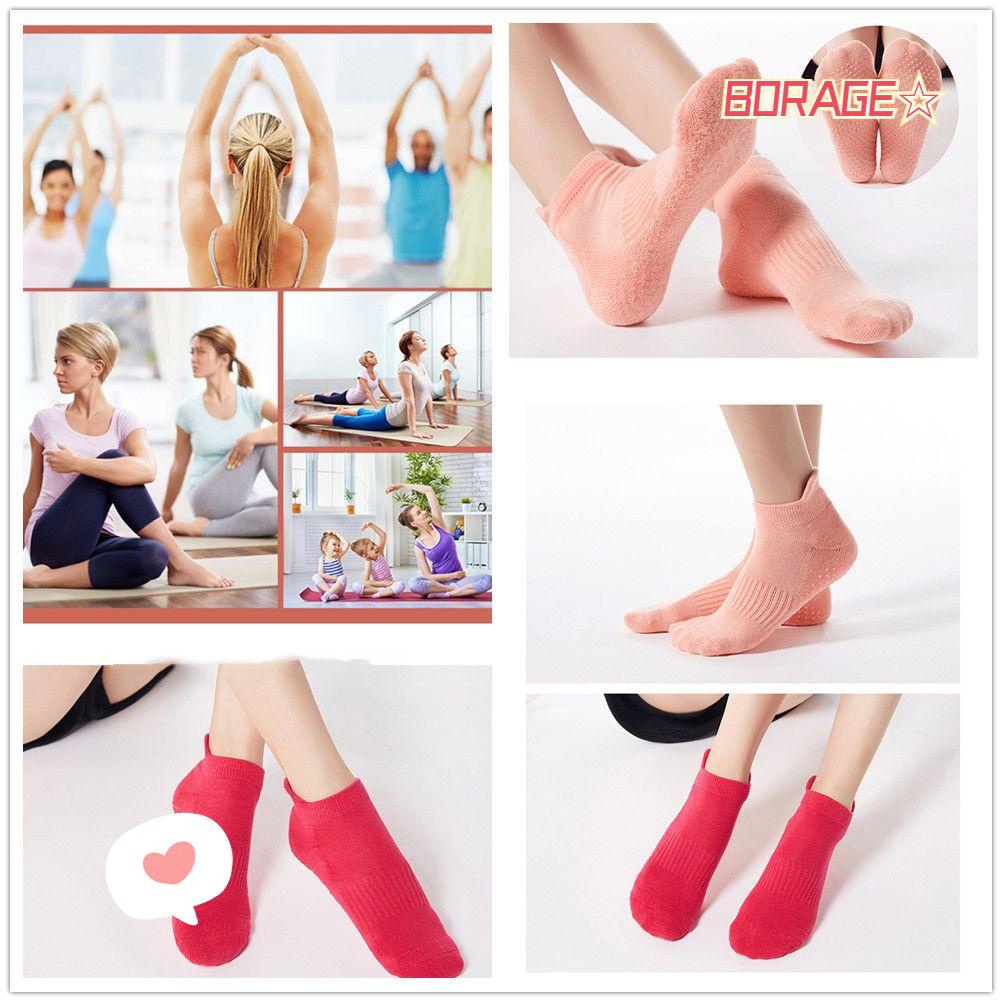 BORAG Vớ Tập Yoga Chống Trượt Màu Sắc Trơn Kèm Kẹp Giữ Tiện Dụng