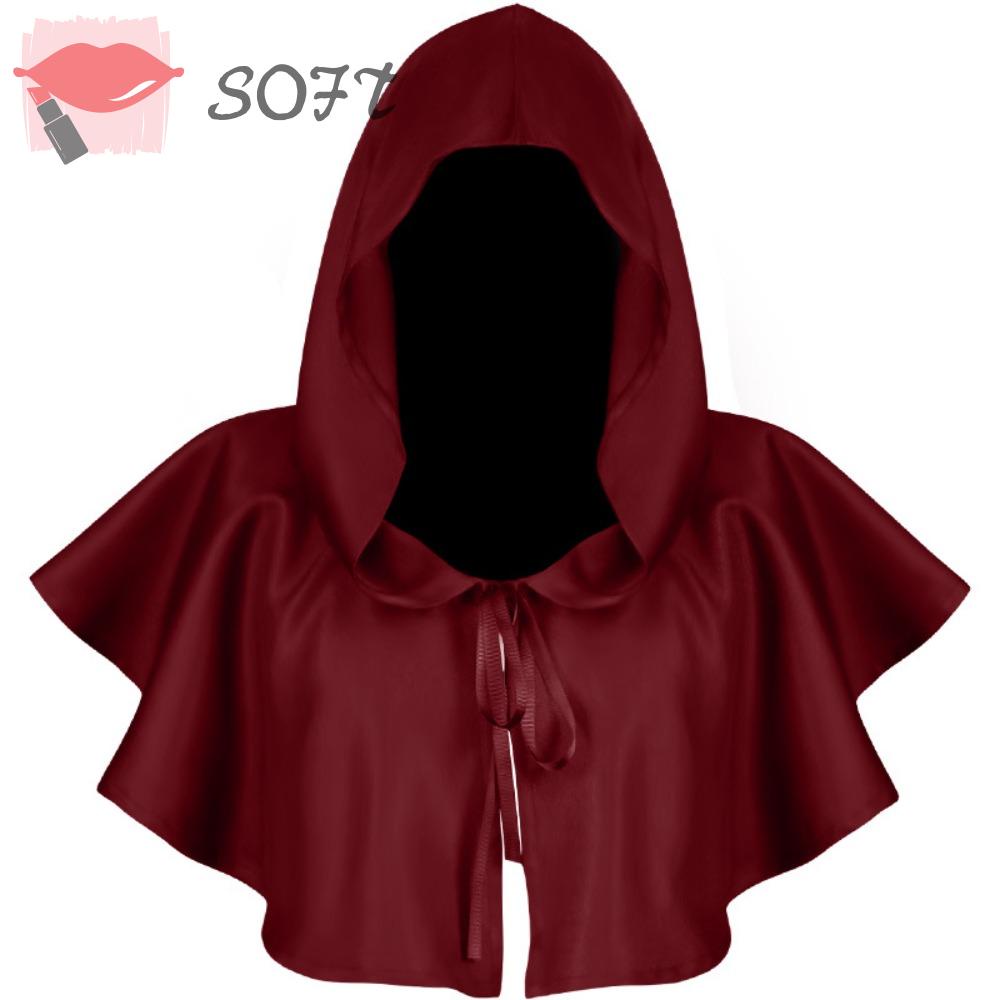 Áo Choàng Hoá Trang SOFTNESS Có Mũ Trùm Đầu Hóa Trang Thời Trung Cổ Dịp Halloween