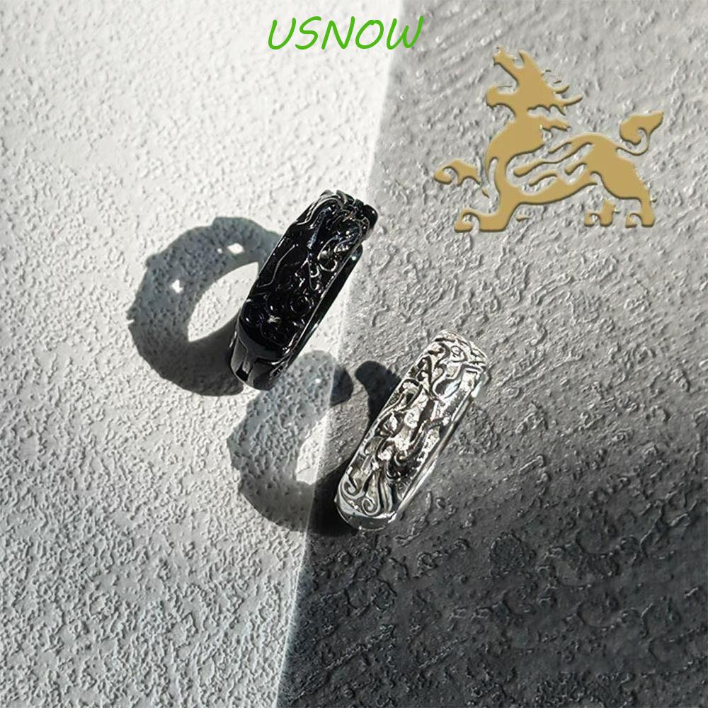 USNOW Khuyên Tai Bạc Dạng Kẹp Phong Cách Punk Đường Phố Hàn Quốc Sáng Tạo Cho Nữ