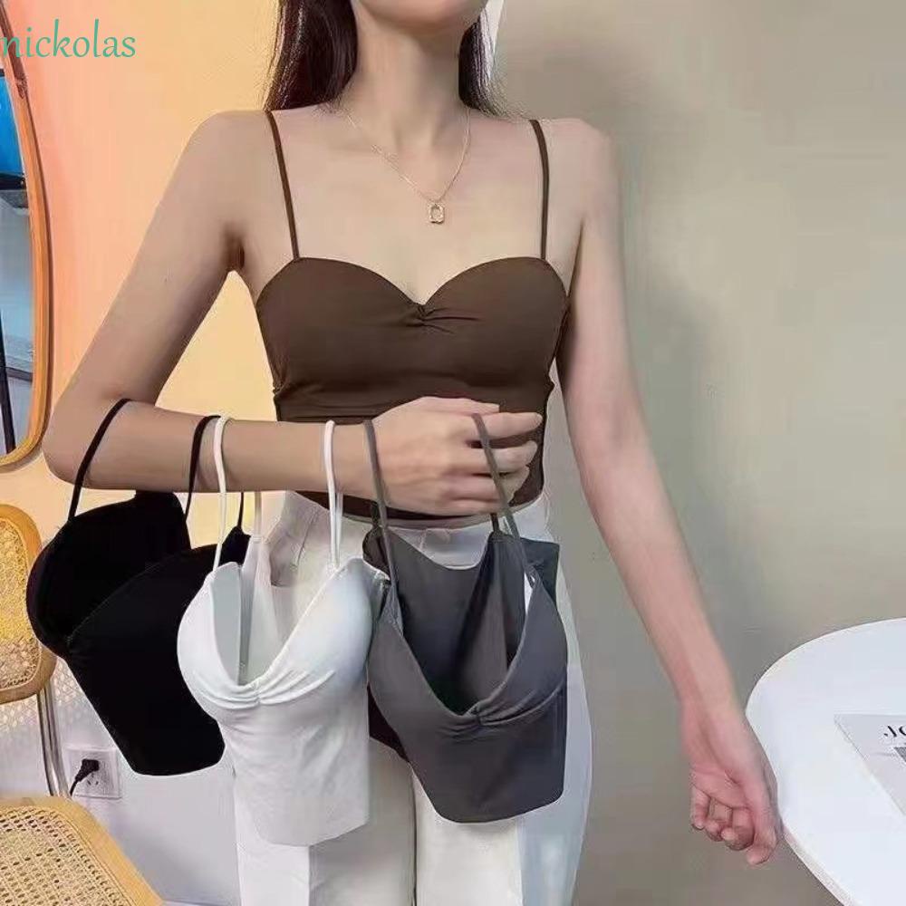 NICKOLAS Áo Lót Lụa Không Đường May Hở Lưng Thoải Mái Dành Cho Nữ