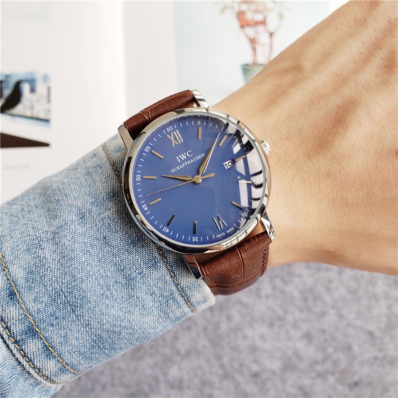 Đồng Hồ Quartz Nam Hiển Thị Ngày Dây Da 38mm