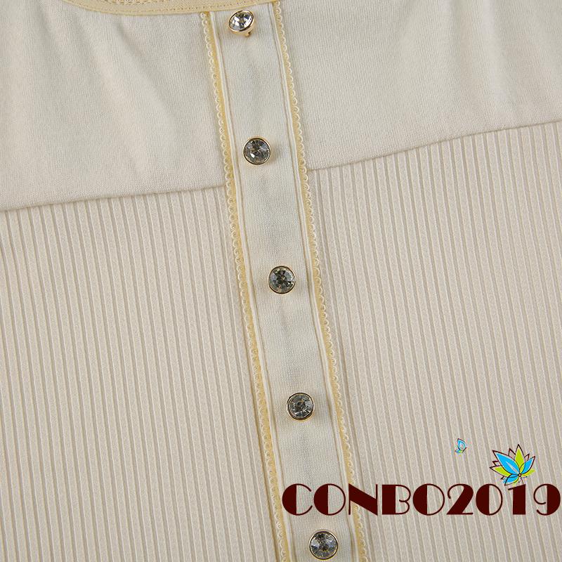 Áo Thun Nữ Dài Tay Cổ Vuông Phối Ren Màu Sắc Nhã Nhặn Thời Trang