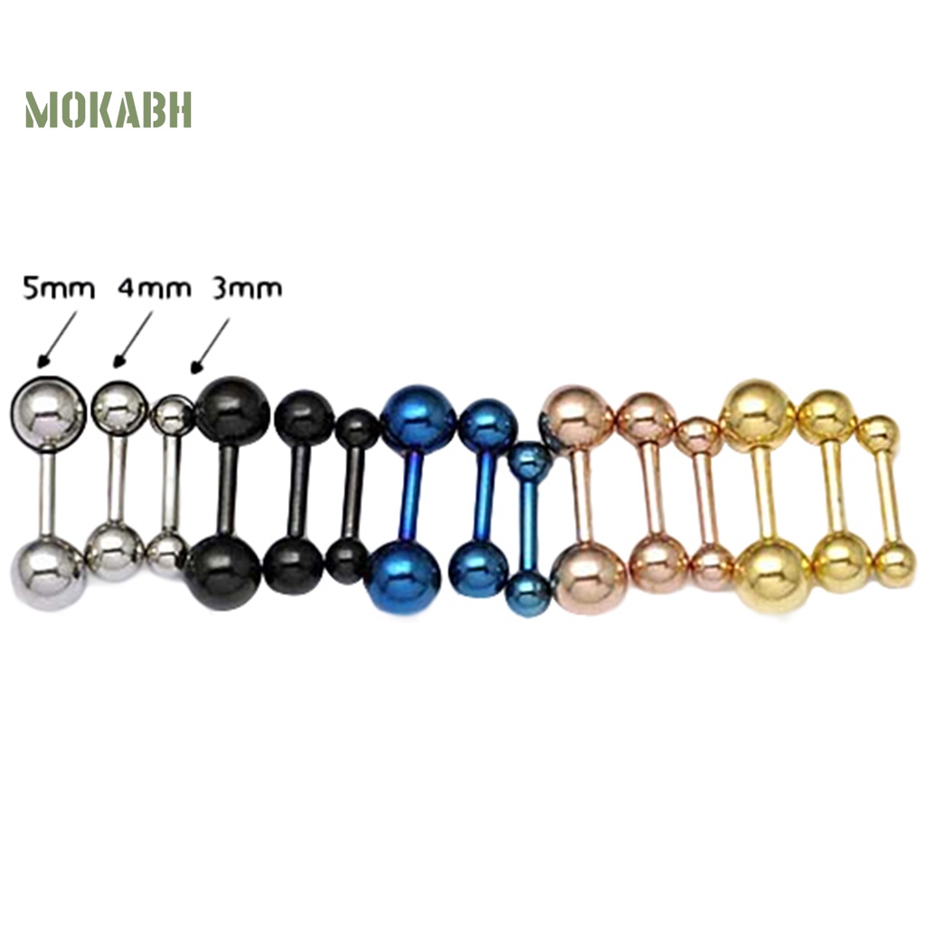 [Mok Abh] Khuyên Tai Quả Bóng Phong Cách Punk Đơn Giản Chống Mài Mòn Cho Nam