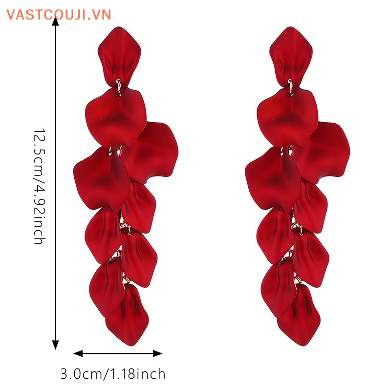 1 Đôi Bông Tai Dáng Dài Hình Cánh Hoa Bằng Acrylic Phong Cách Hàn Quốc Thời Trang Cho Nữ