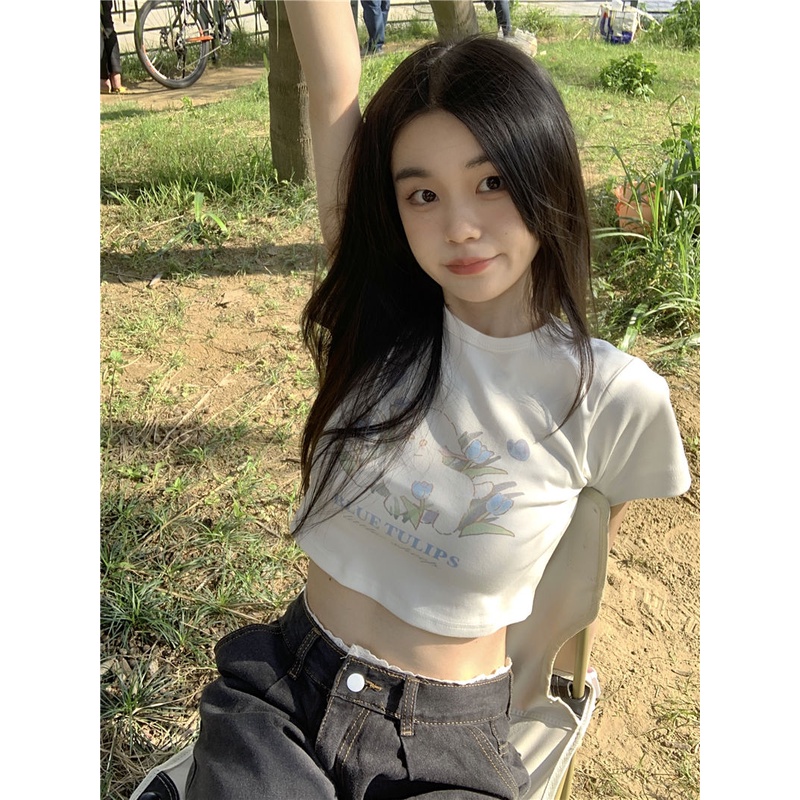 Áo Baby Tee Thun Croptop Nữ Tay Ngắn Dáng Ôm Phong Cách Mới Mùa Hè Cho Nam Nữ