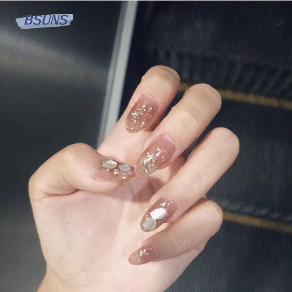 BSUNS Hộp 24 Móng Tay Giả Đính Đá Thời Trang Cho Nữ