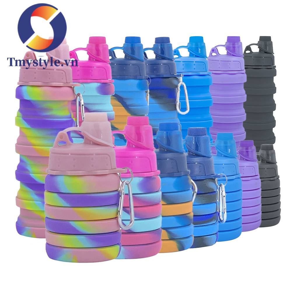 Bình Nước Thể Thao Bằng Silicone 500ml Chống Tràn Cho Trẻ Em
