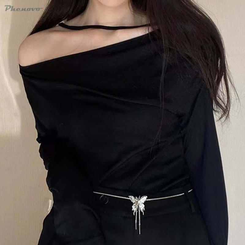 Dây Chuyền Mặt Hình Bướm Phong Cách Hip Hop Có Thể Điều Chỉnh Kích Thước Dành Cho Nữ