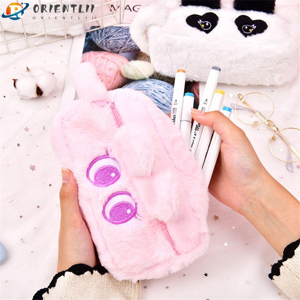 ORIENTLII Túi Đựng Bút Hình Gấu Trúc / Thỏ Nhồi Bông Dễ Thương