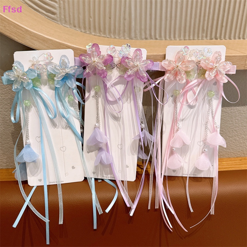 {Ffsd} Bộ 2 Kẹp Tóc Nhiều Kiểu Dáng Phong Cách Trung Hoa Truyền Thống Hình Bướm Cổ Điển Cho Trẻ Em