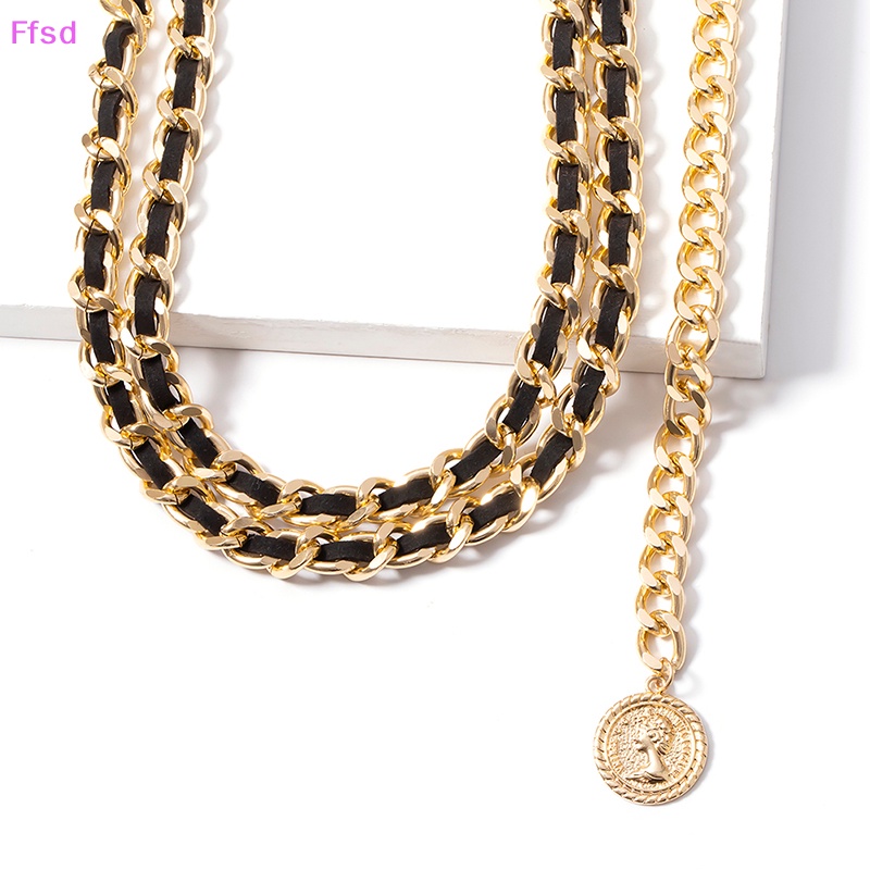 Thắt Lưng Dây Xích Dài Nhiều Lớp Tua Rua Cổ Điển Cho Nữ