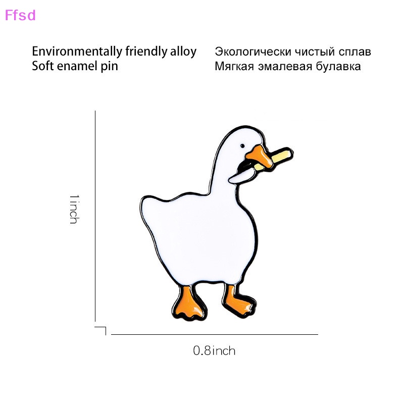 {Ffsd} Ghim Cài Áo Hình Ngỗng Hoạt Hình Vui Nhộn Dễ Thương Màu Trắng Men Bán Chạy * Bán Chạy