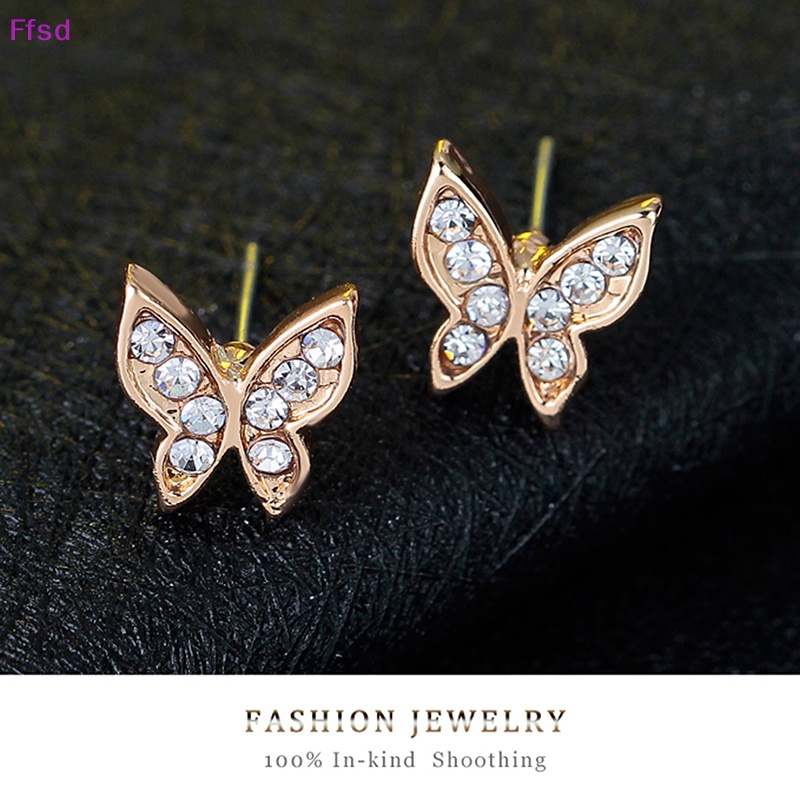 Set 4 Vòng cổ + Bông Tai Hình Bướm Đính Đá Dễ Thương