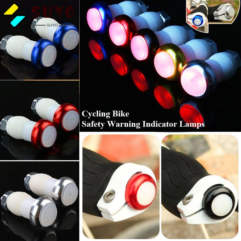 SUYO Set 2 Đèn LED CNC Cảnh Báo Nhiều Màu Gắn Tay Lái Xe Đạp