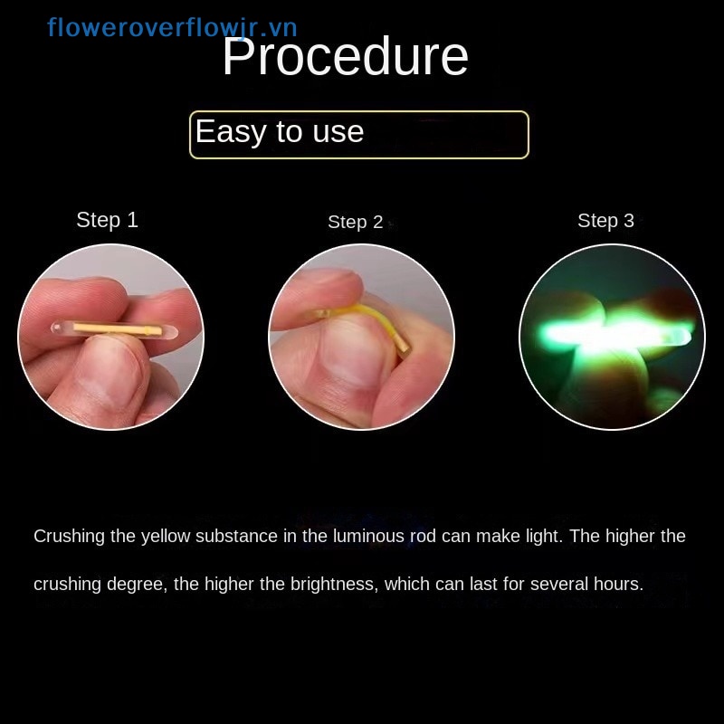 50 Phao Câu Cá Phát Sáng Trong Bóng Tối 2.2-4.5mm