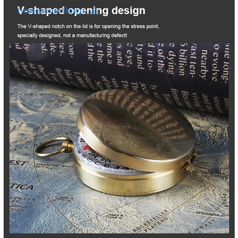 La Bàn Bỏ Túi Bằng Đồng Thau Màu Vàng Chất Lượng Cao Tiện Dụng Mang Theo Du Lịch Cắm