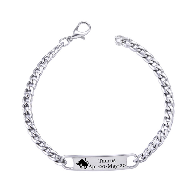 Ygt Gemini Leo Libra Scorpio Sagittarius Vòng Tay Đơn Giản Bằng Thép Không Gỉ Trang Sức Thời Trang Cho Nam Và Nữ