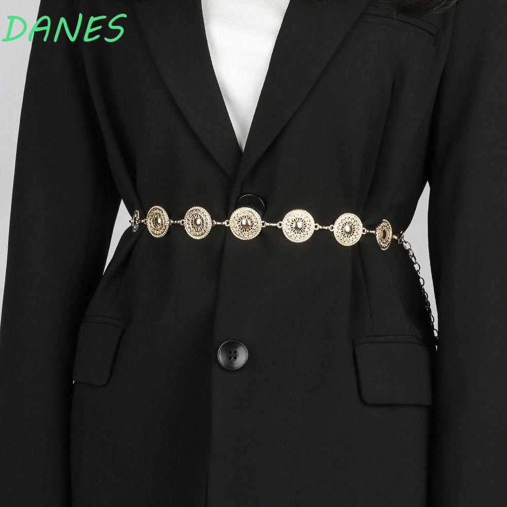 DANES Dây Xích Đeo Hông Bằng Kim Loại Họa Tiết Hình Học Phong Cách Punk Hip Hop Trang Trí Đầm / Bụng Cho Nữ