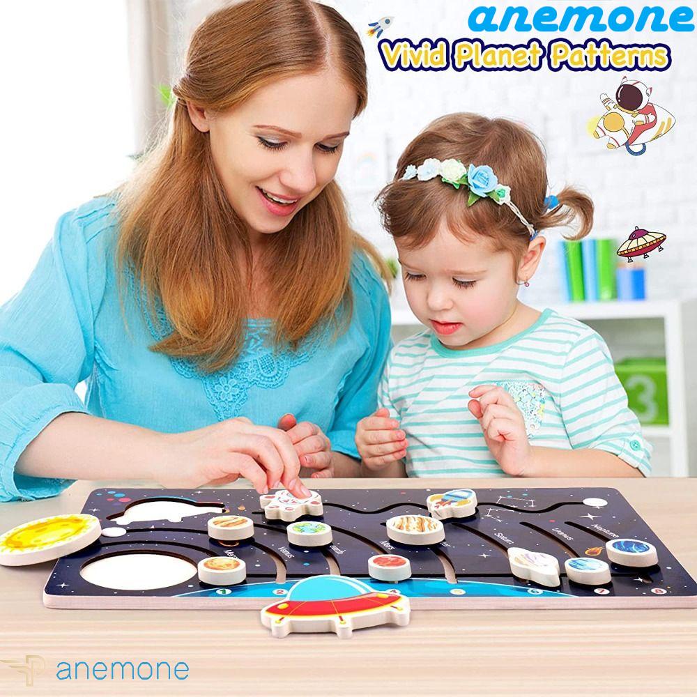 ANEMONE Đồ Chơi Lắp Ráp Hệ Mặt Trời Thiên Văn Học Bằng Gỗ Dễ Thương Cho Bé