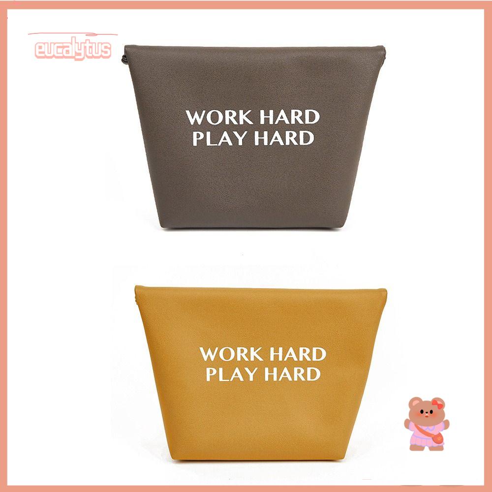 EUTUS Túi Đựng Đồ Trang Điểm Bằng PVC Chống Nước Sức Chứa Lớn Có Khóa Kéo