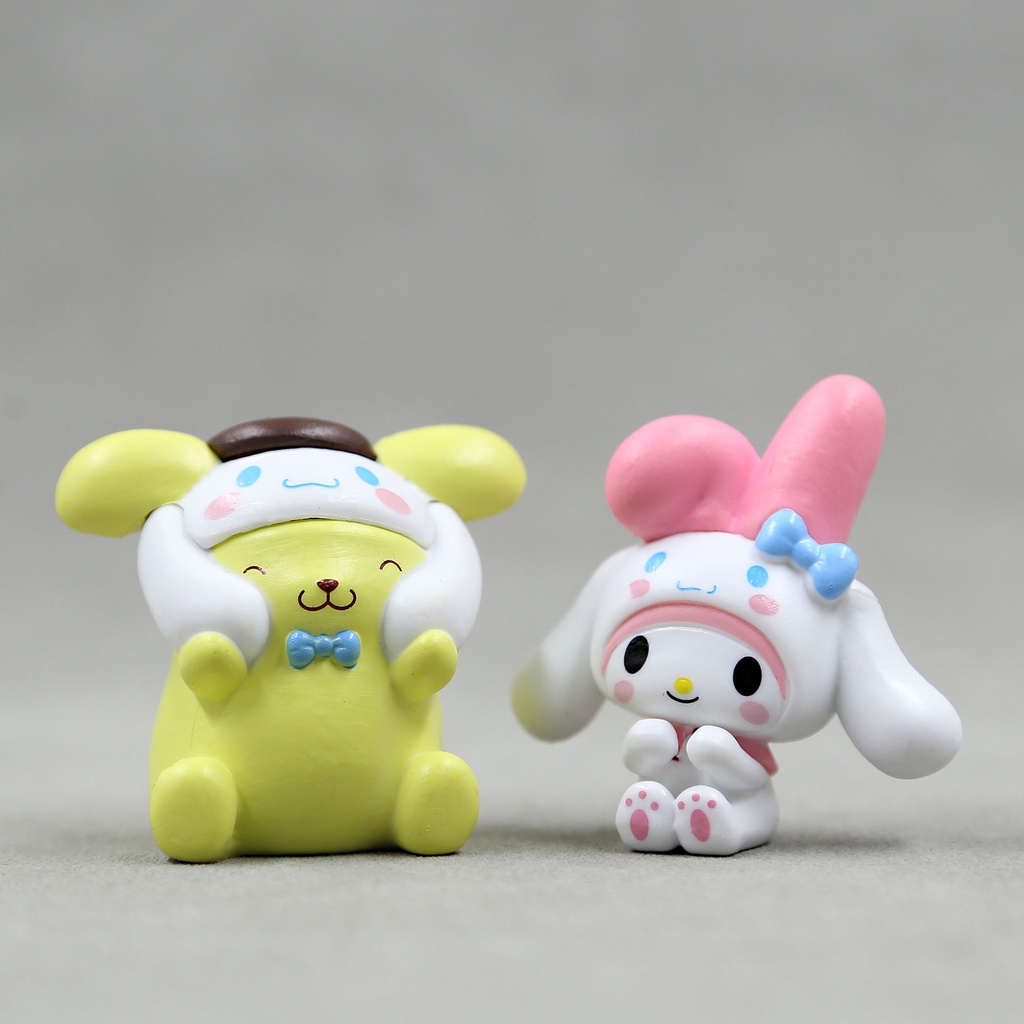 Bộ 5 Mô Hình Nhân Vật Hoạt Hình Sanrio Cinnamoroll Melody Kitty Pochacco Purin