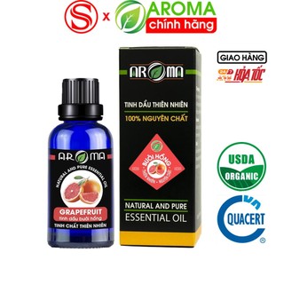 Tinh dầu Bưởi hồng Grapefruit AROMA, tinh dầu thơm phòng, ướp hương mượt tóc
