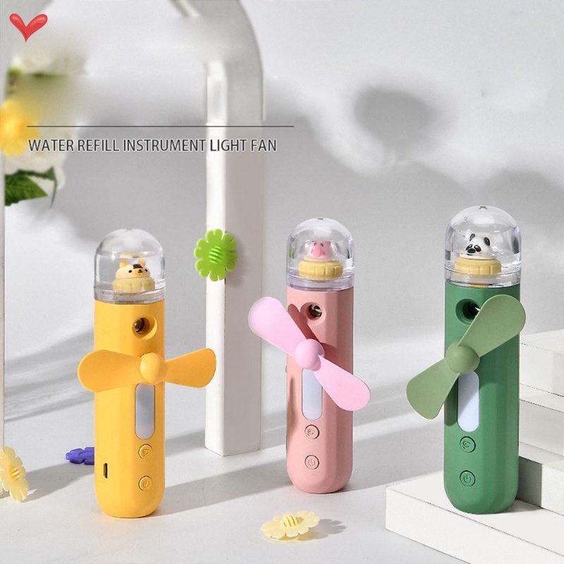1 Quạt Phun Sương Mini Cầm Tay Hình Hoạt Hình Dễ Thương