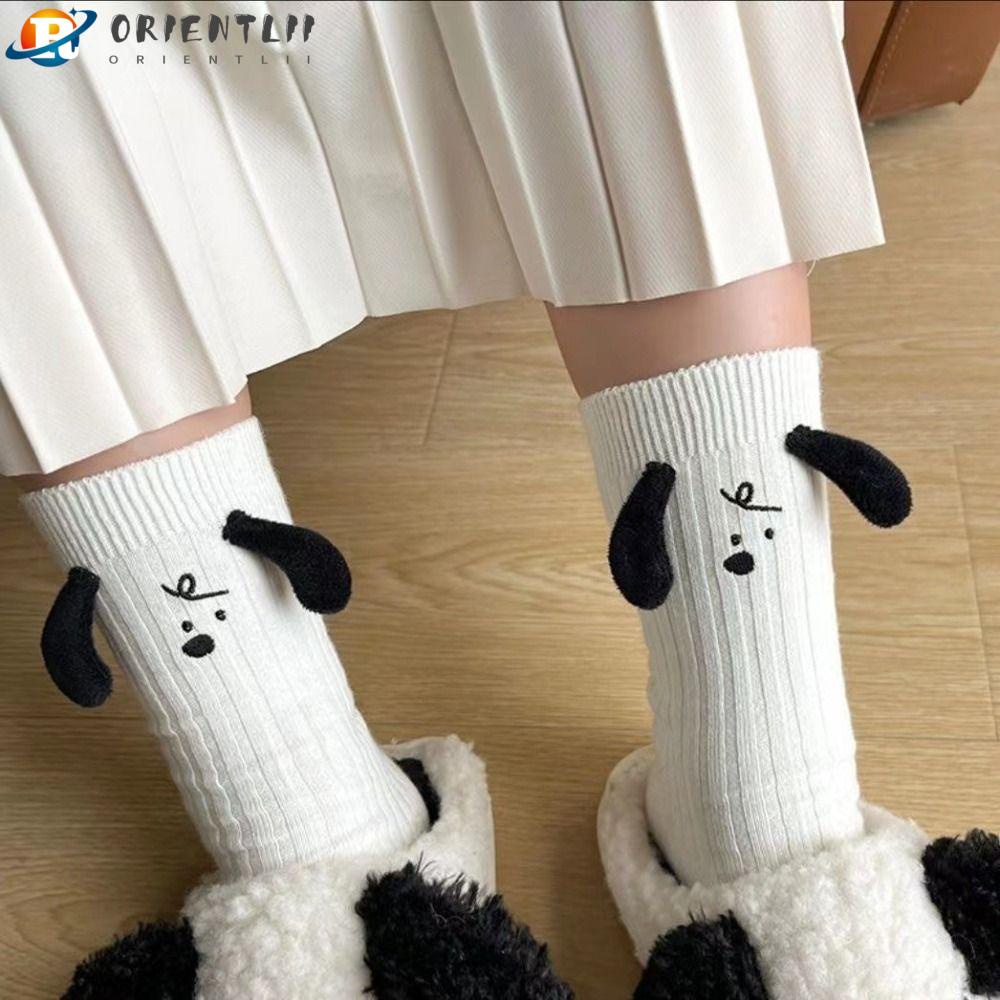 ORIENTLII Vớ Cotton Cổ Cao Vừa Thoáng Khí In Hình Búp Bê 3D Phong Cách Thể Thao Thời Trang Đường Phố Cho Nam Và Nữ