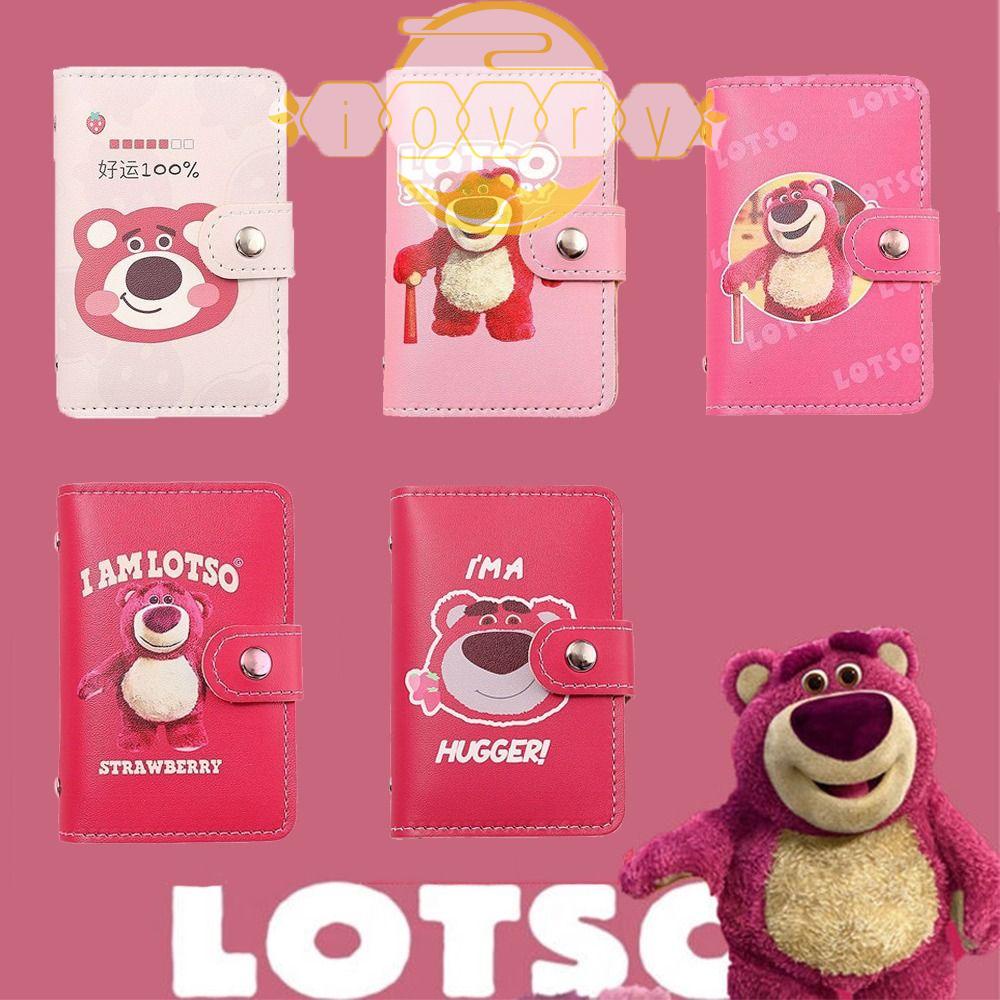 IVORY Vỏ Da PU Đựng Thẻ In Hình Gấu / Dâu Tây Dễ Thương Cho Học Sinh