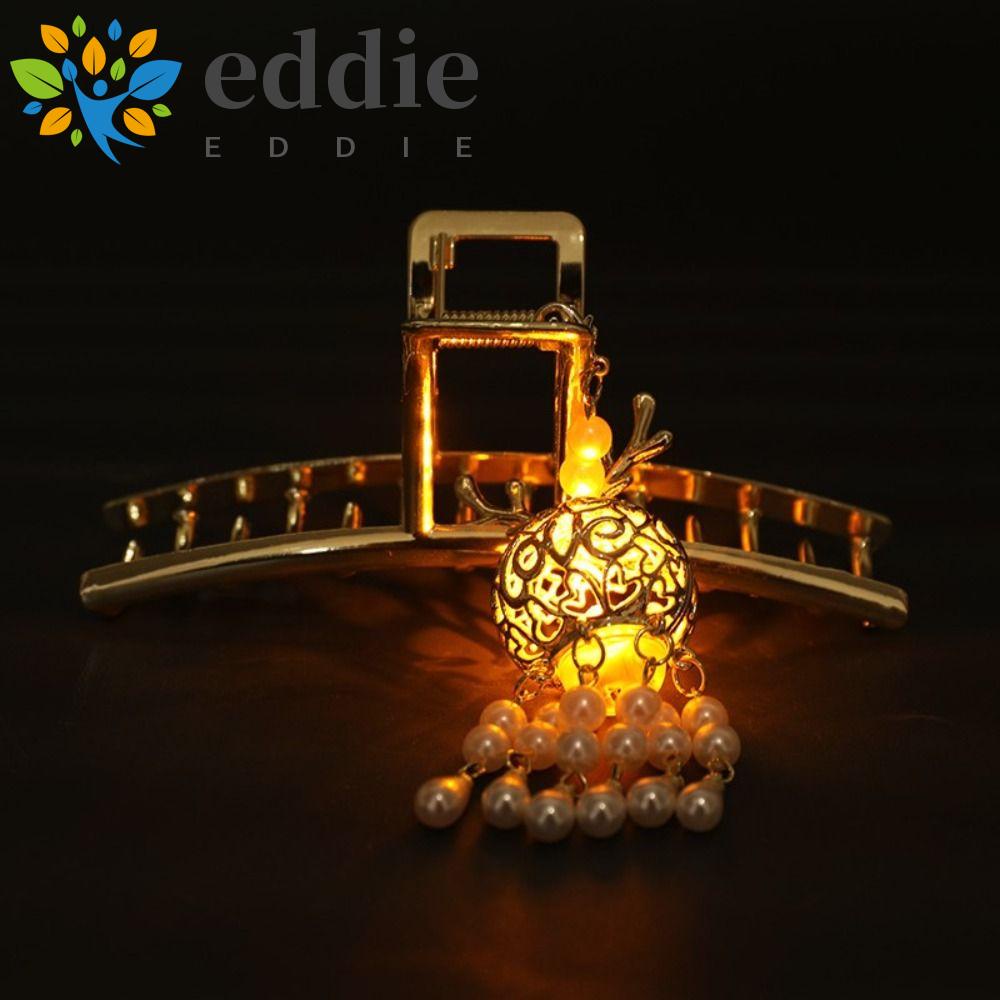 26EDIE Kẹp Tóc Càng Cua Hình Cá Mập Đính Nút Phong Cách Trung Hoa Tinh Tế