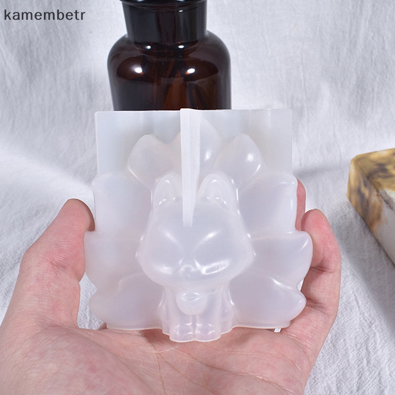 Khuôn Silicone Làm Trang Sức Nhựa Epoxy Resin 3D Hình Cáo Chín Đuôi DIY