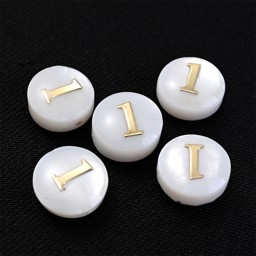 Set 5 Hạt Xâu Chuỗi Hình Vỏ Sò Số 0-9 Dùng Làm Trang Sức diy