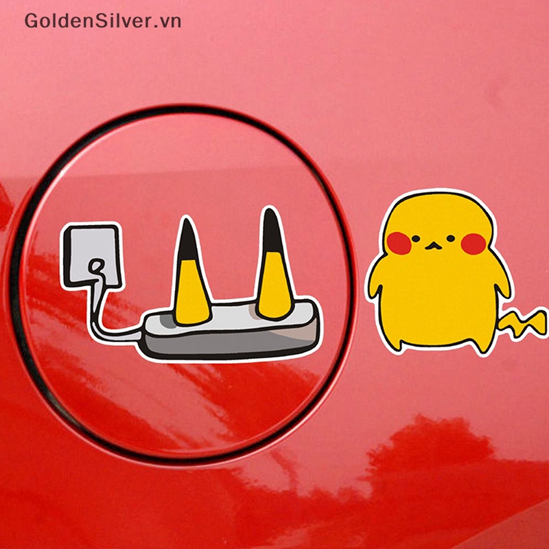 Đồ Trang Trí Thân Xe Hơi Hình Pikachu Màu Vàng Bạc Chống Thấm Nước Chống Trầy Xước er VN