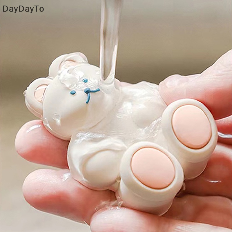 Giá Đỡ Bàn Chải Đánh Răng &amp; Móc Hít Chân Không Hình Gấu Hoạt Hình Daydyto Sắp Xếp Gọn Gàng Có Giác Hút