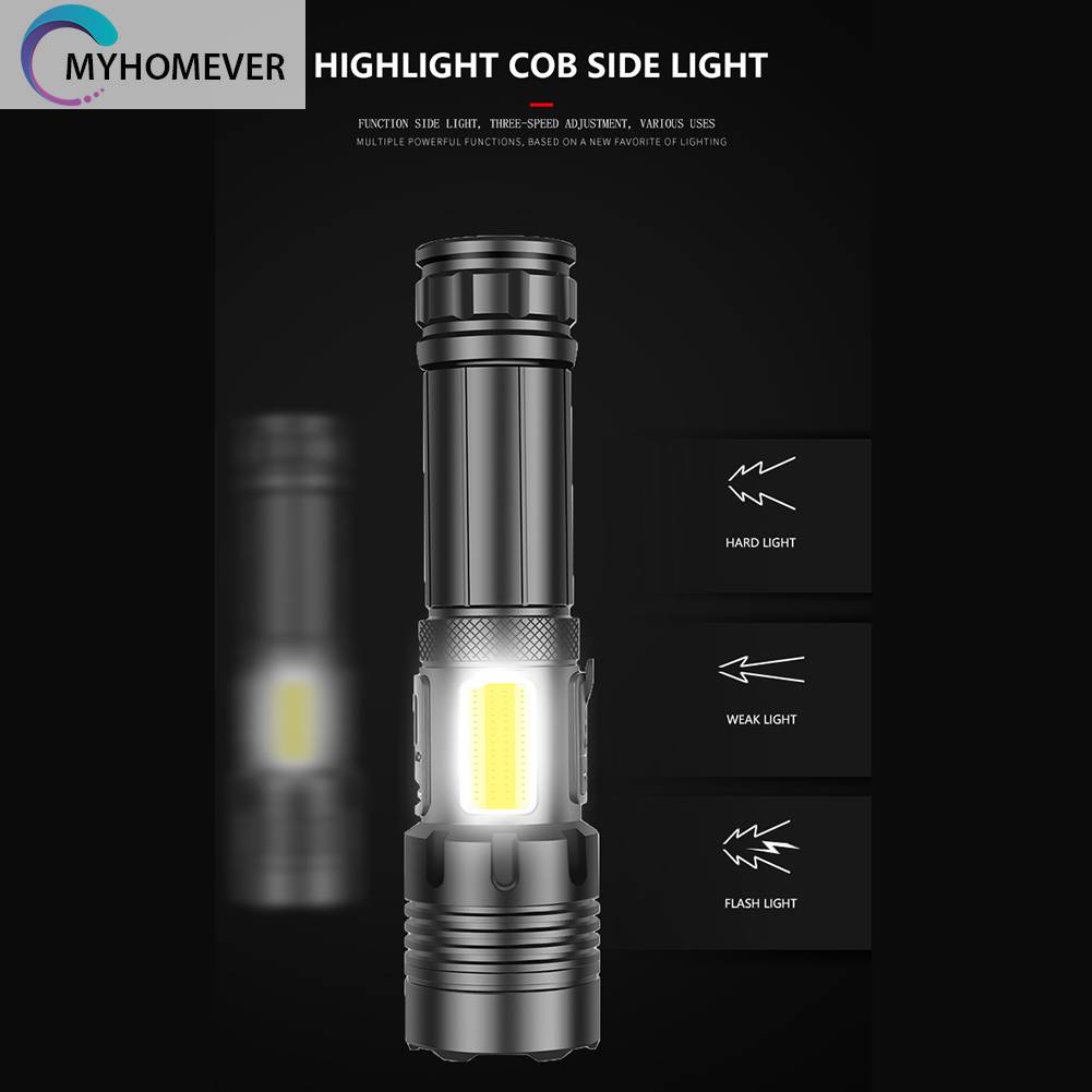 Đèn Pin XHP70 / XHP160 COB LED 1500LM / 1800LM Chống Thấm Nước IPX4 Sạc USB Tiện Dụng